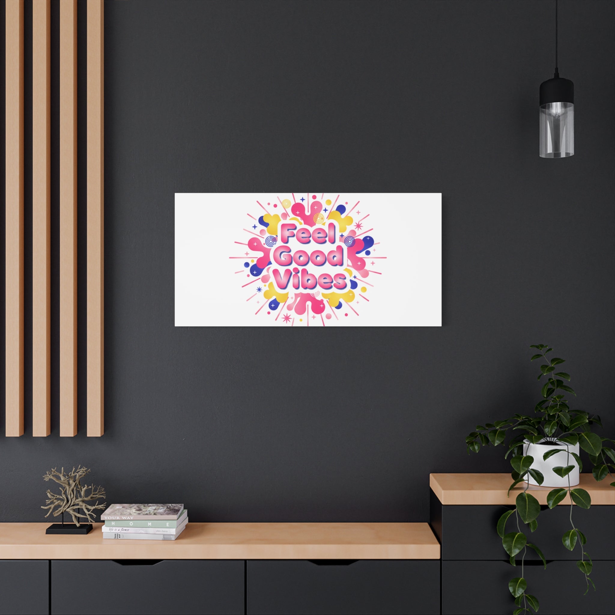 Feel Good Vibes Canvas | Dopamine Decor, Neon Gradient Squishy Art