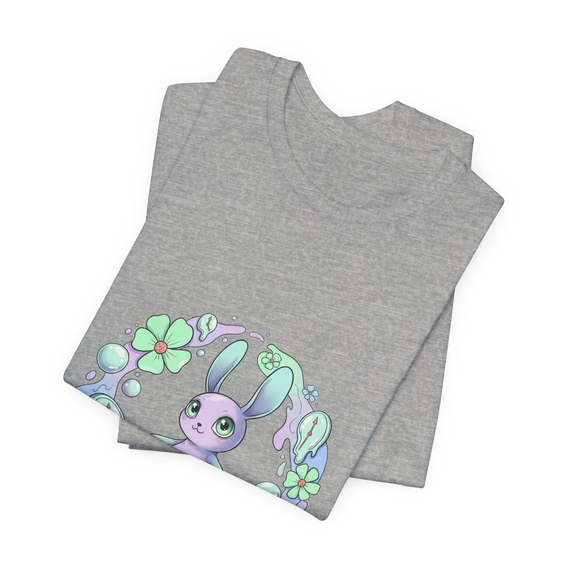 Pastel Bunny Wreath Tee | micro-surrealism, weirdcore graphic