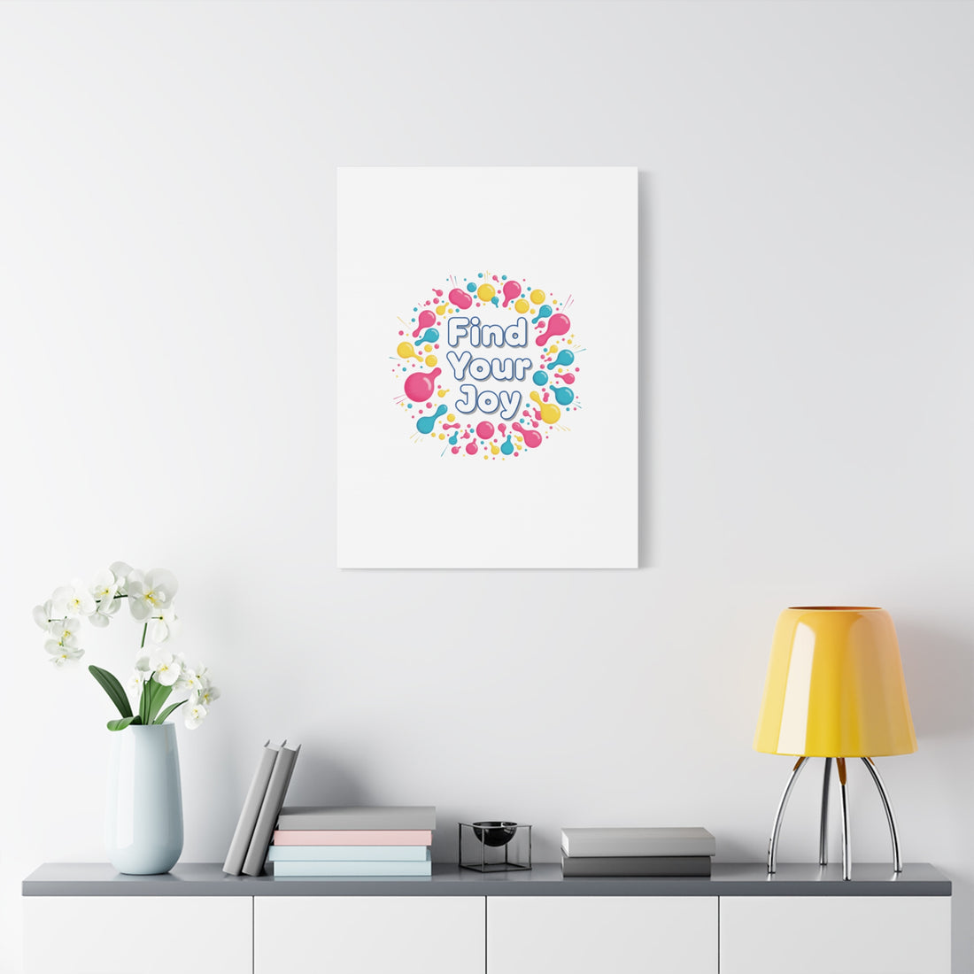 Find Your Joy Canvas | Dopamine Decor, Neon Gradient Squiggle Art