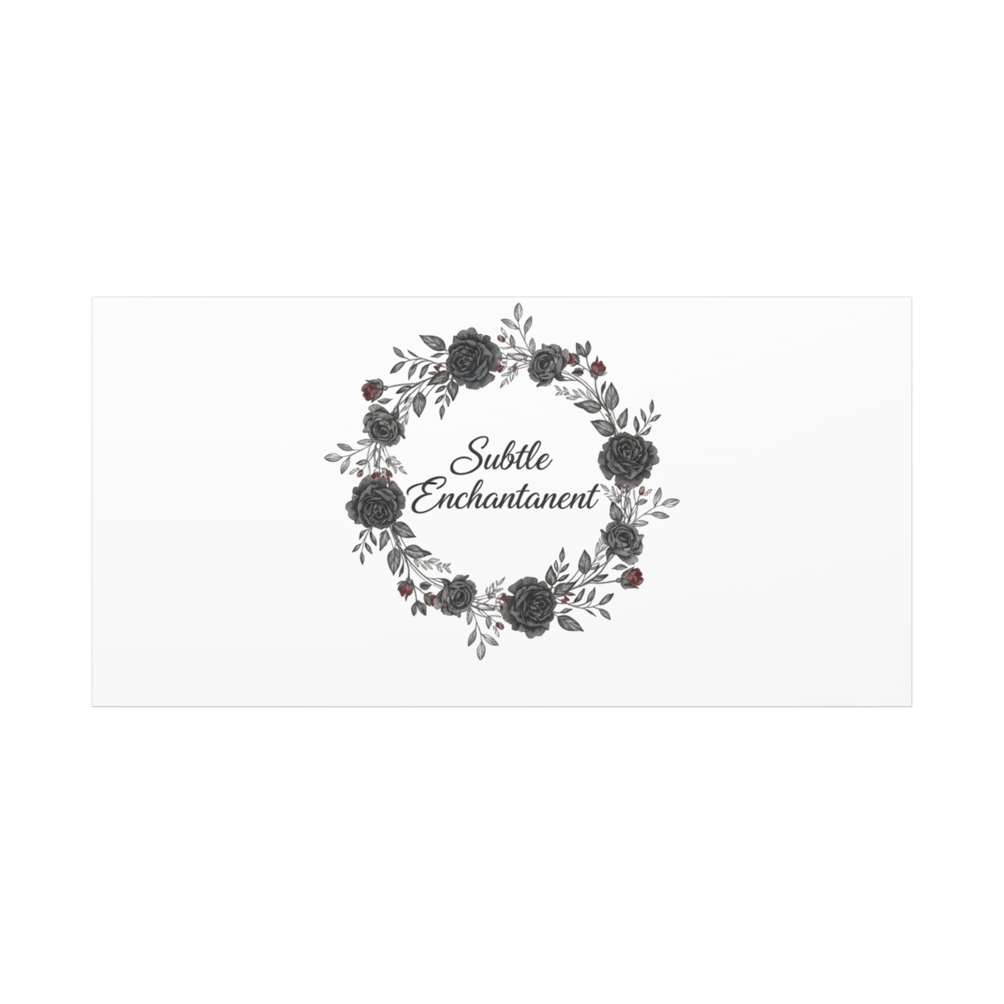 Moon Rose Wreath Canvas, Romantic Gothic Lite, Soft Goth Floral Wall Art