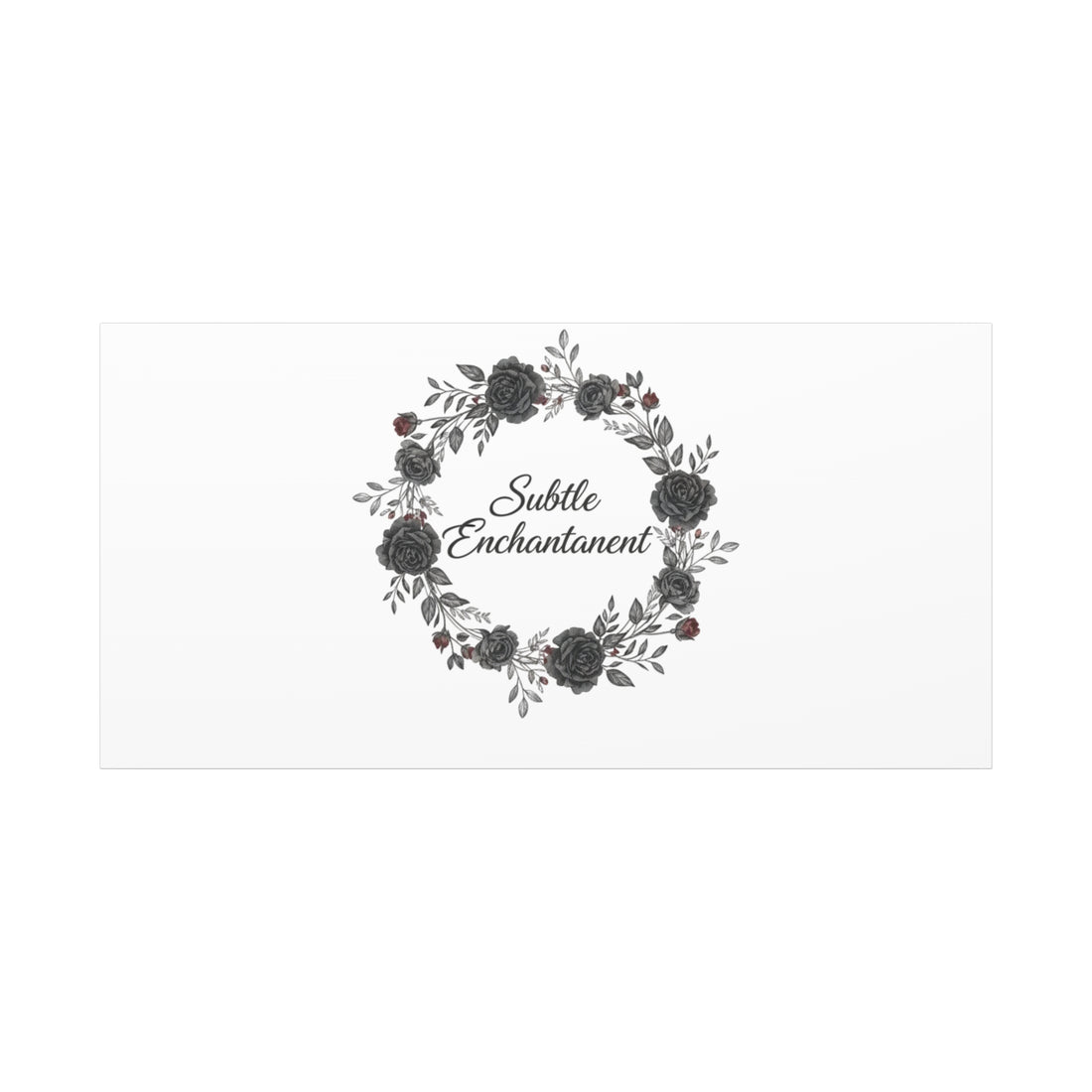 Moon Rose Wreath Canvas, Romantic Gothic Lite, Soft Goth Floral Wall Art