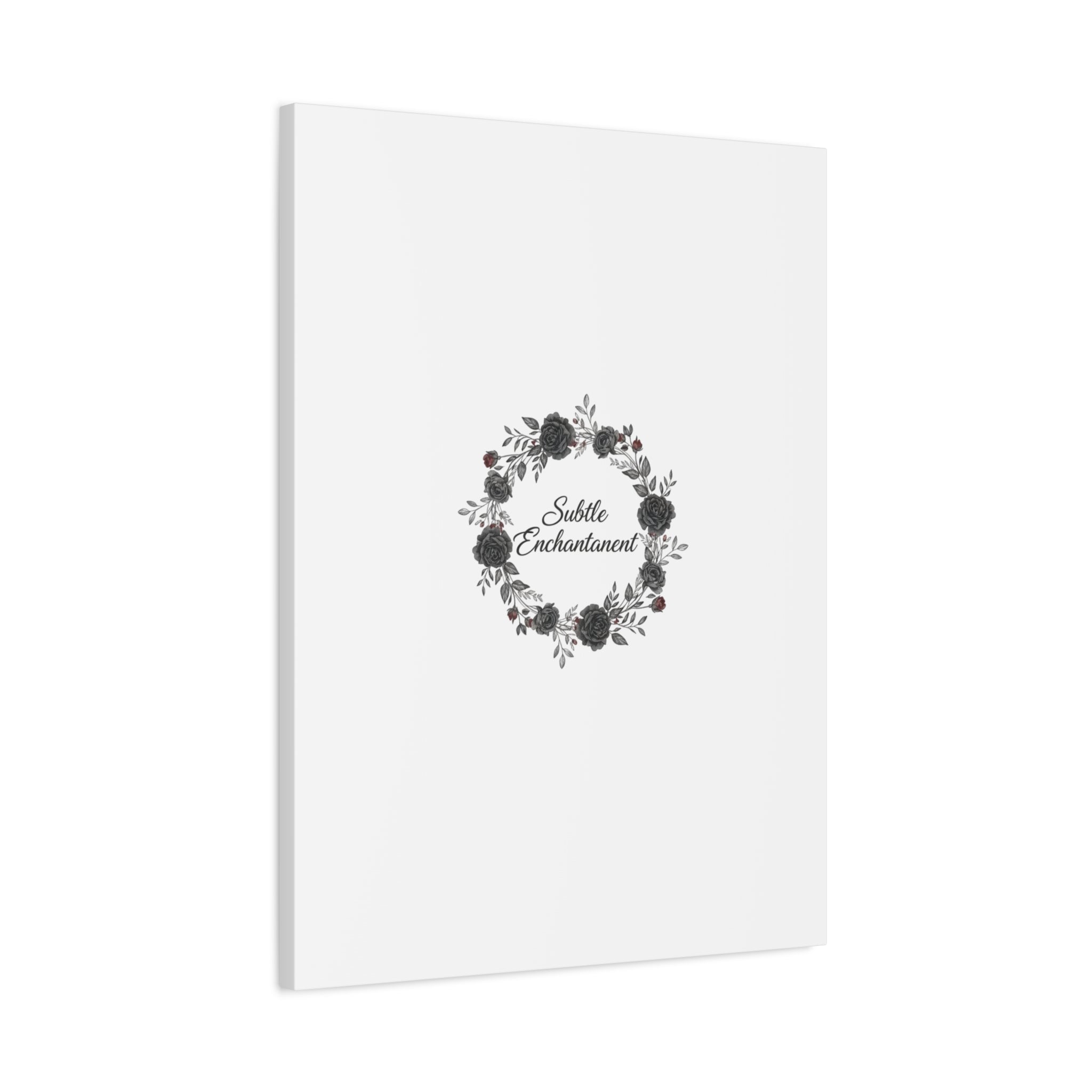 Moon Rose Wreath Canvas, Romantic Gothic Lite, Soft Goth Floral Wall Art