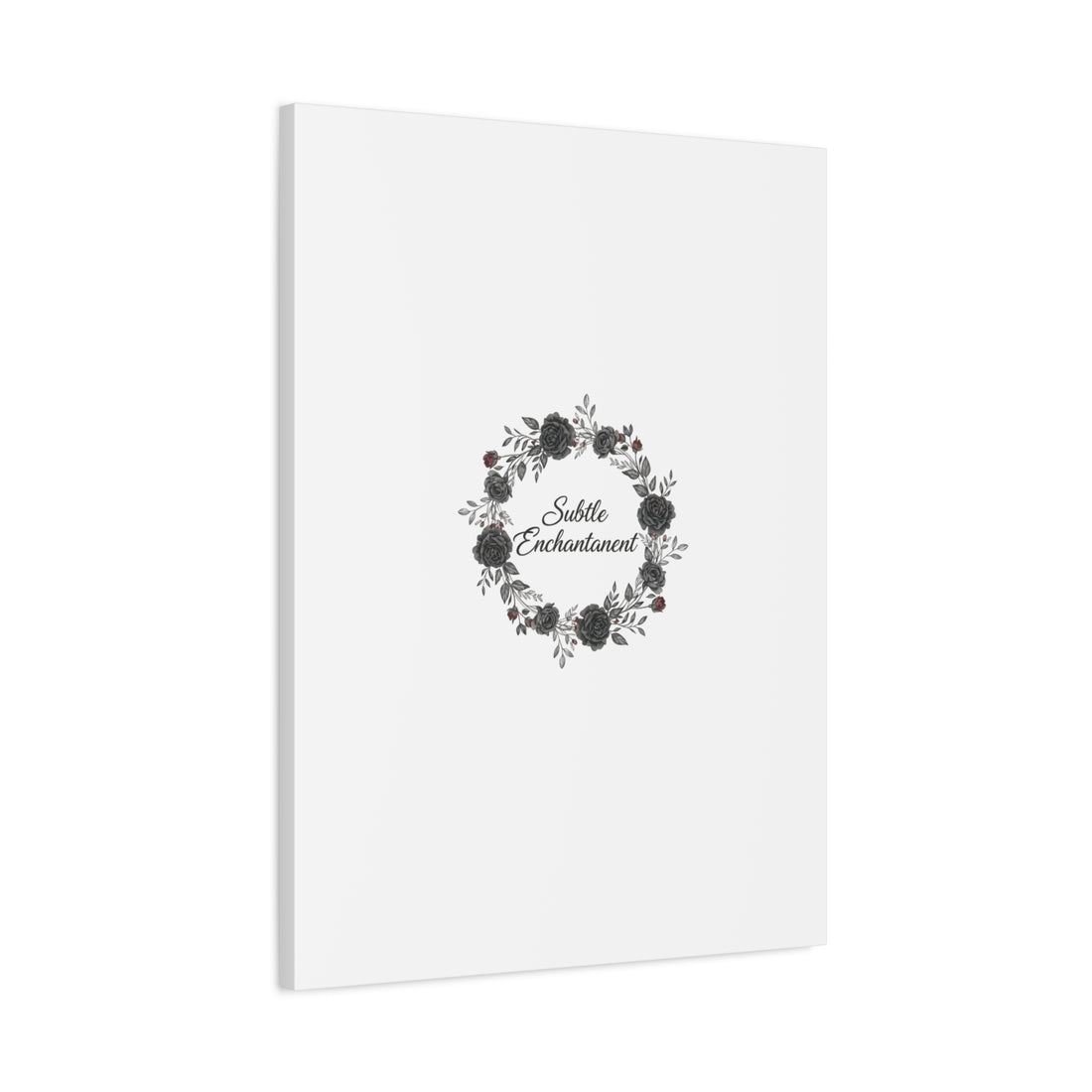 Moon Rose Wreath Canvas, Romantic Gothic Lite, Soft Goth Floral Wall Art