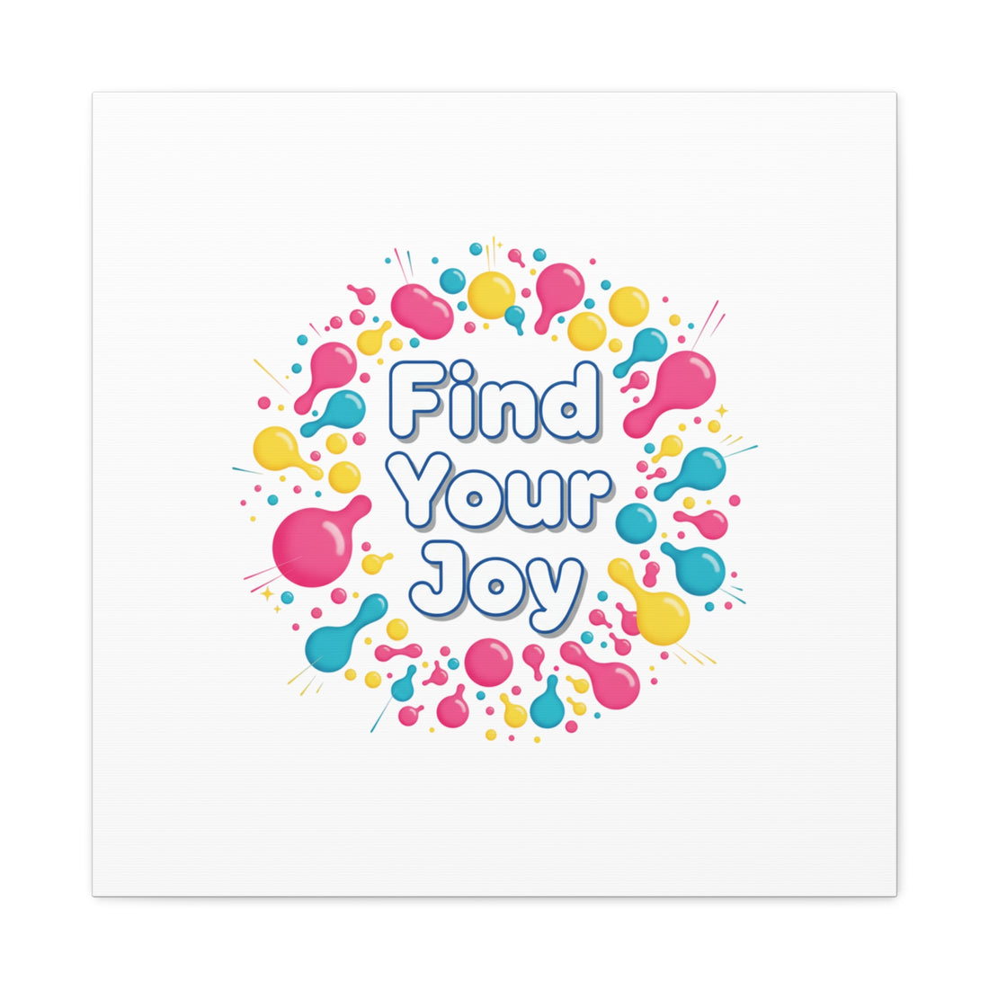 Find Your Joy Canvas | Dopamine Decor, Neon Gradient Squiggle Art