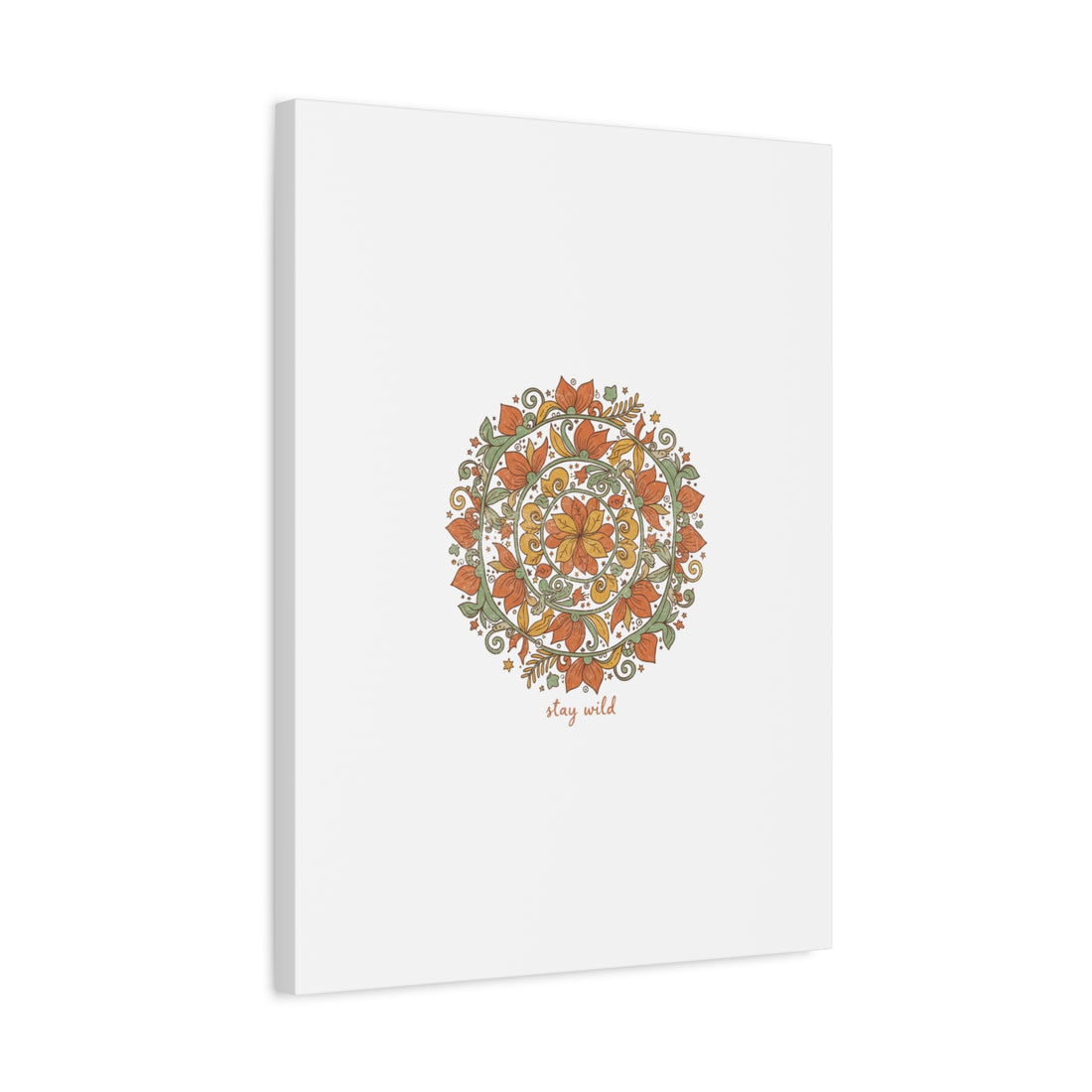 Stay Wild Mandala Canvas, Boho Paisley Wall Art | Artisanal Boho Print