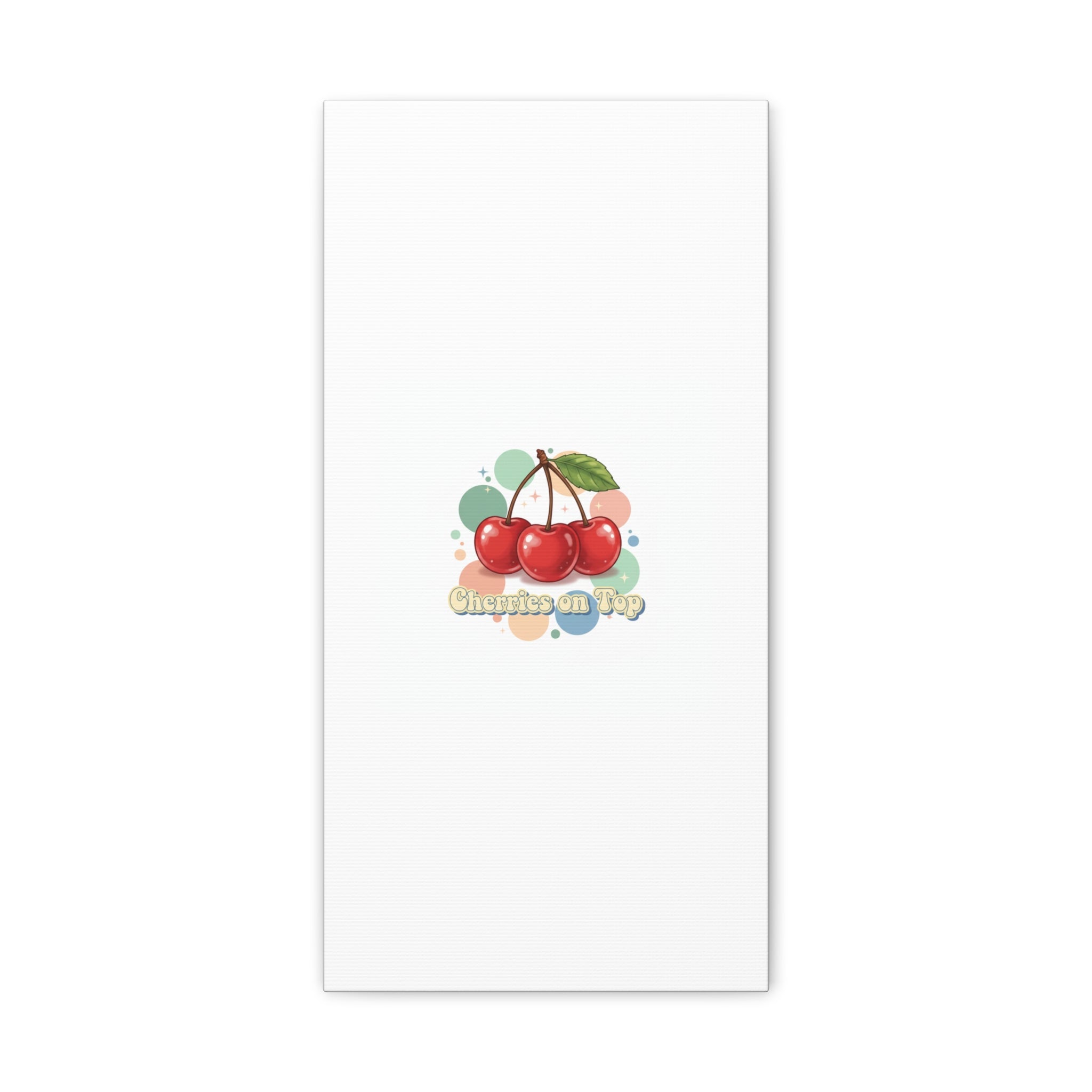 Cherries on Top Canvas | Retro Kawaii Fruit Wall Art