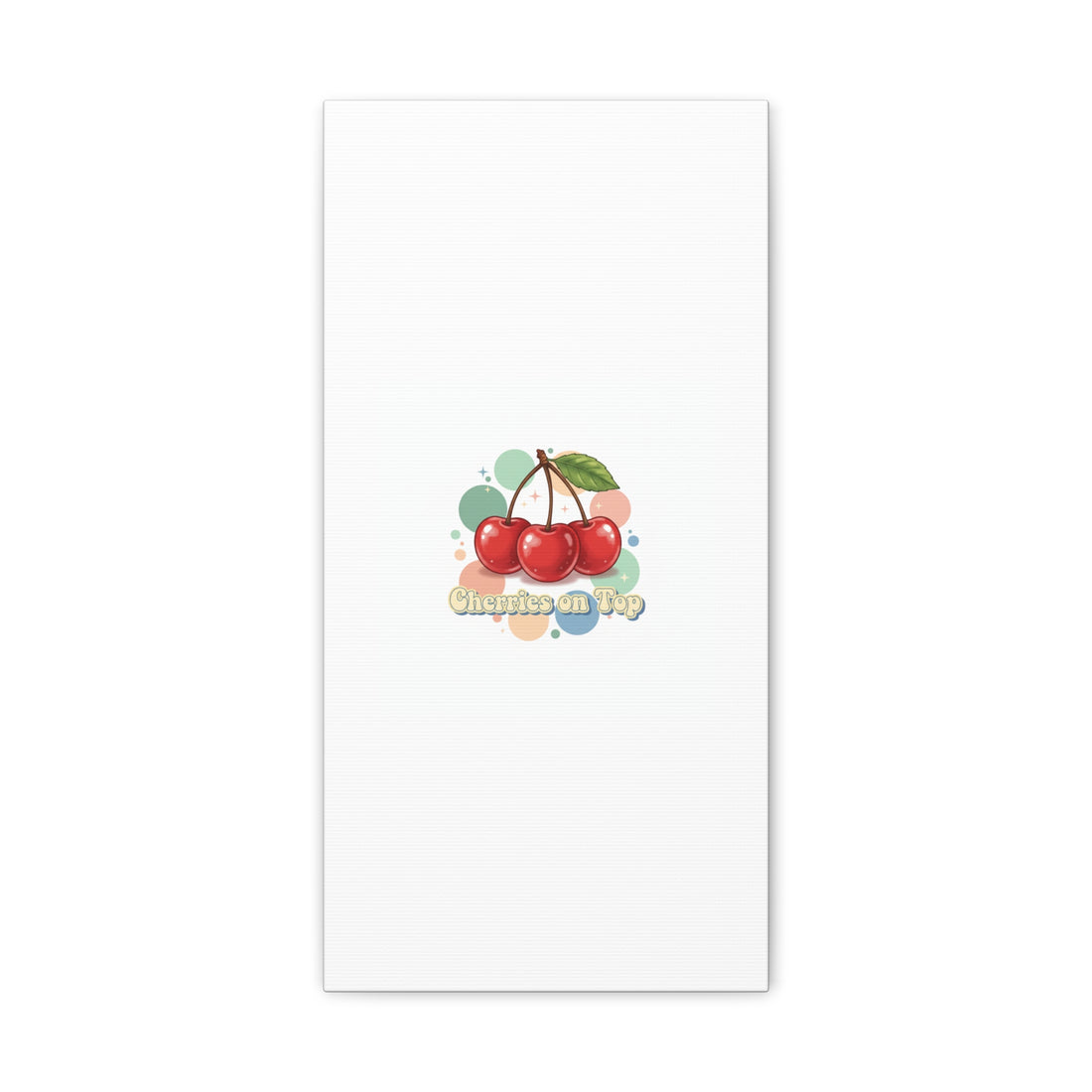 Cherries on Top Canvas | Retro Kawaii Fruit Wall Art