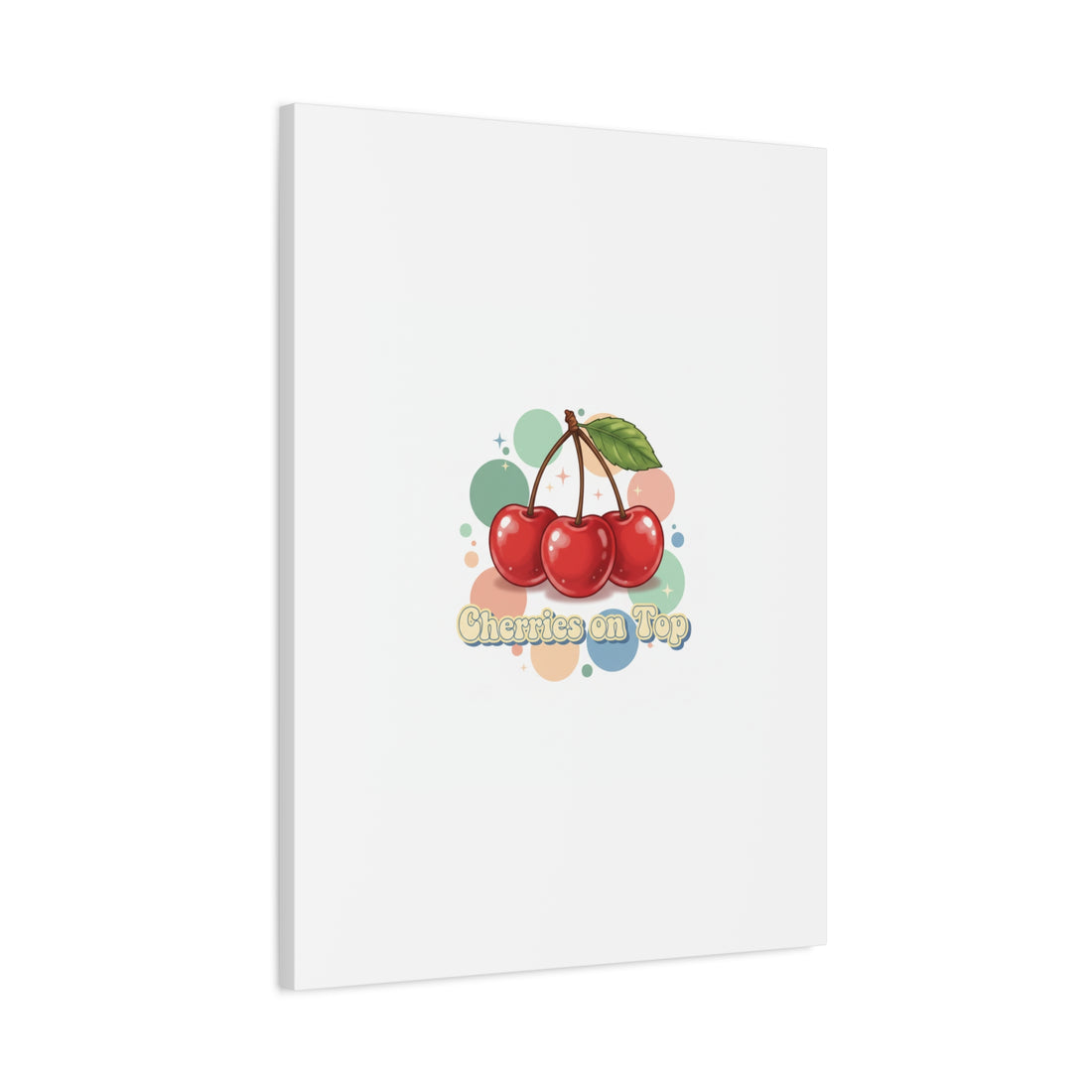 Cherries on Top Canvas | Retro Kawaii Fruit Wall Art