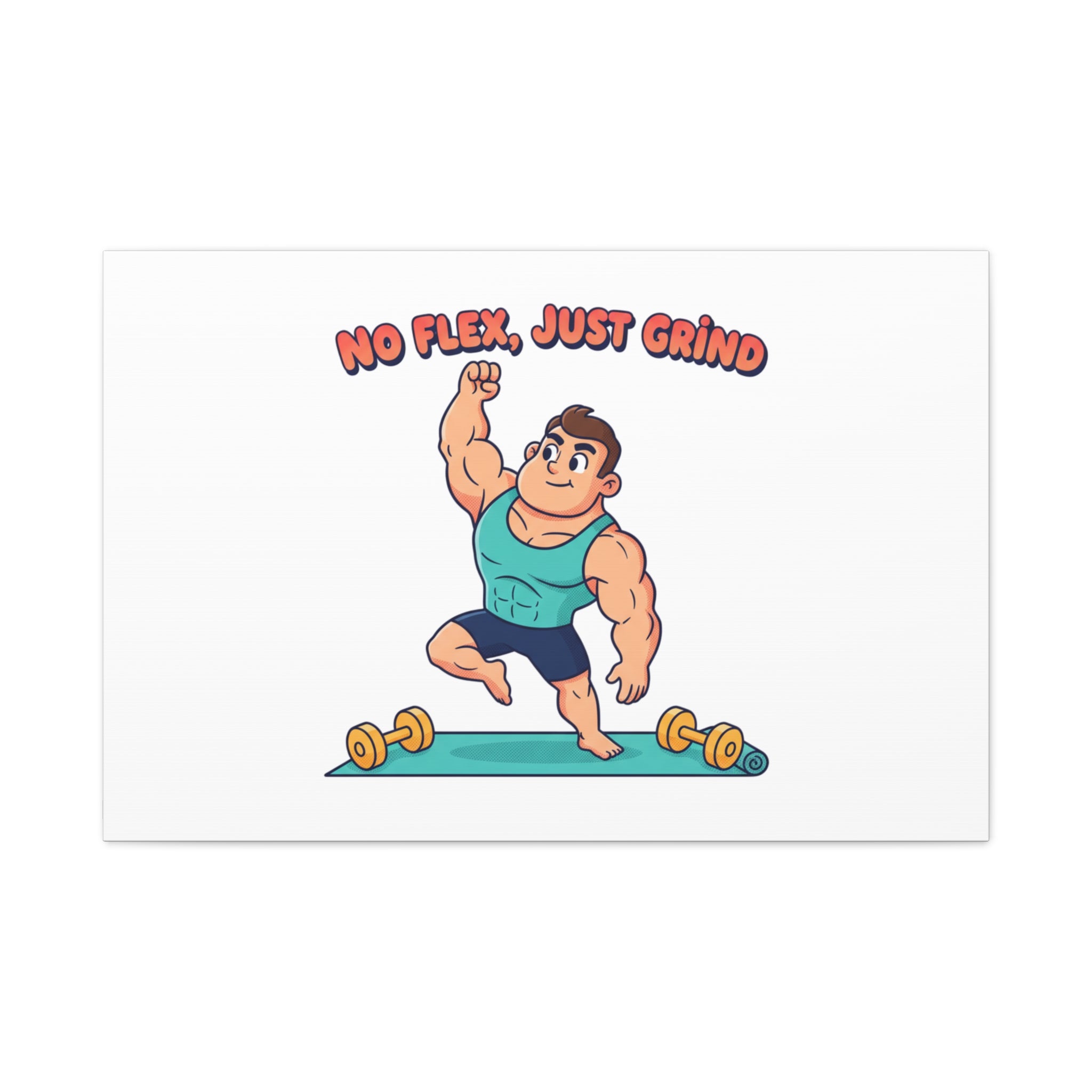 No Flex Just Grind canvas, Gymtimidation humor wall art | start small fitness décor