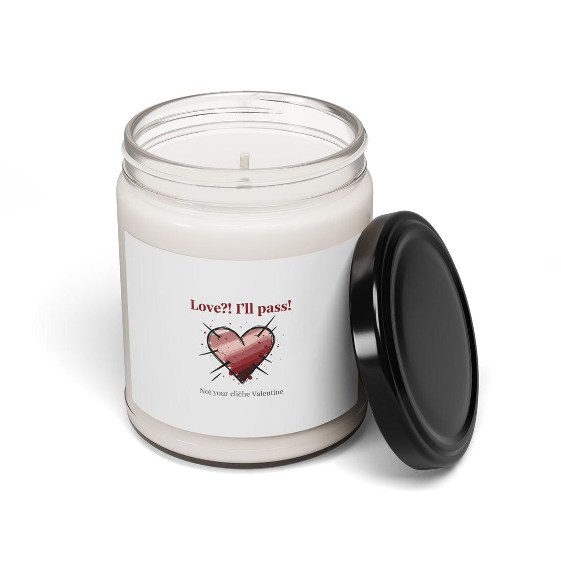 Snarky Thorned Heart Candle, Soy Jar | Anti‑Valentine, Edgy Heart