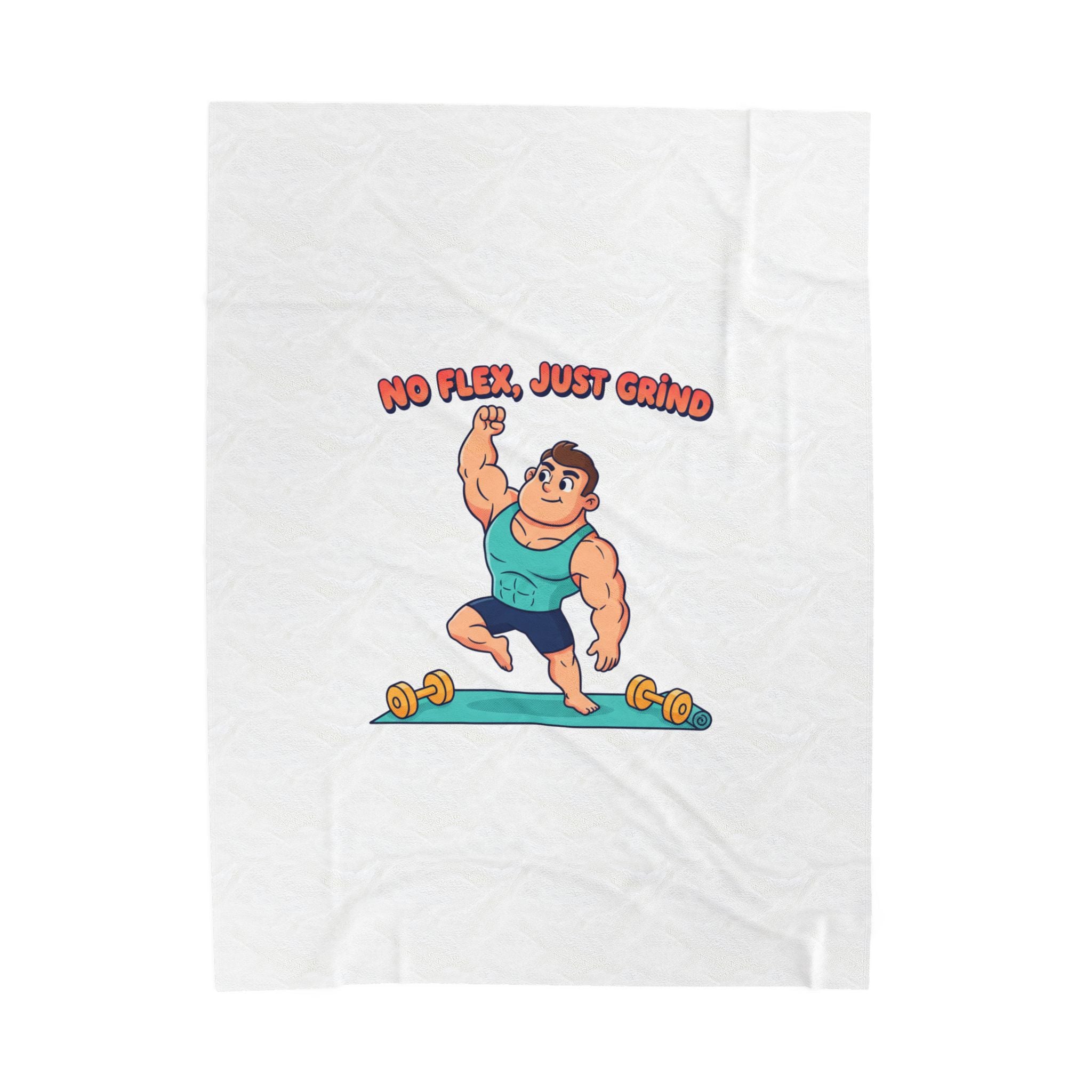 No Flex Just Grind blanket | Velveteen Plush Fitness throw, gymtimidation humor