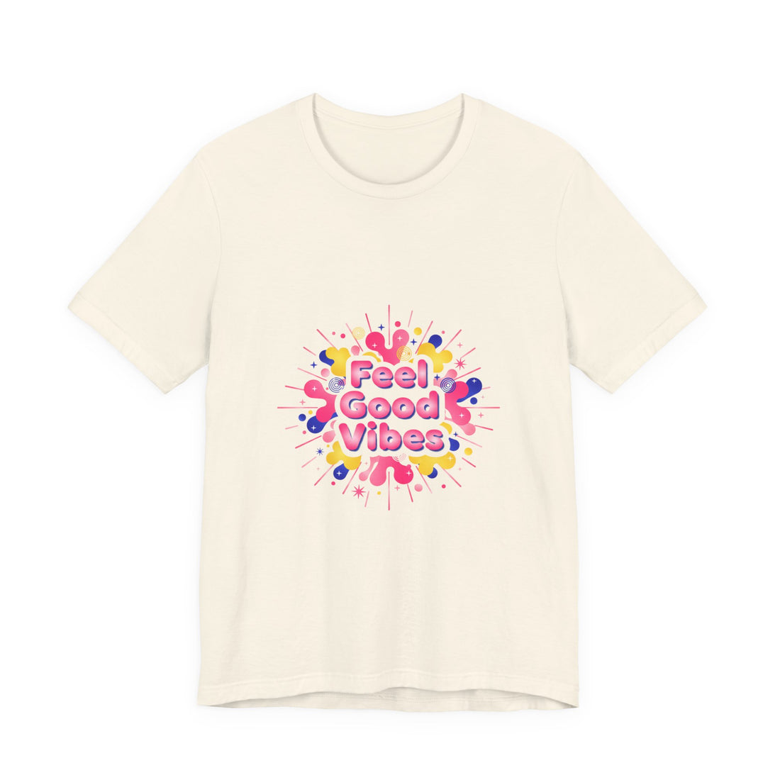 Feel Good Vibes tee | Dopamine Decor neon gradient squiggle art