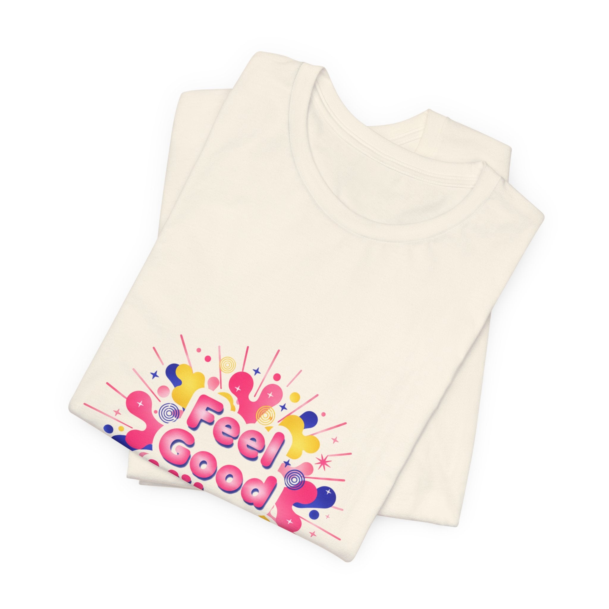 Feel Good Vibes tee | Dopamine Decor neon gradient squiggle art