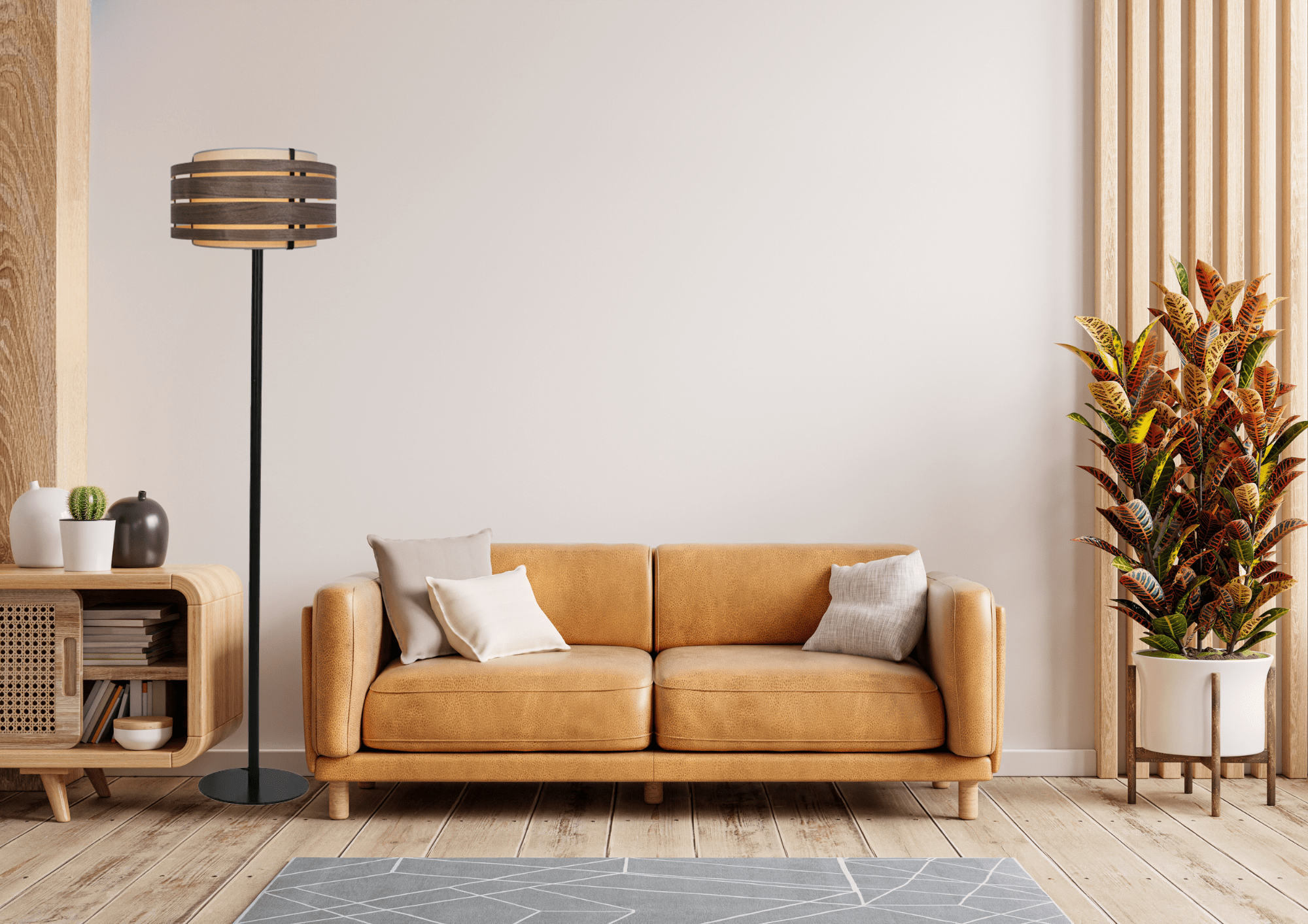 Floor Lamp Stand (Universal E27) 157x35 cm -Metal-Black "Beam" - Goat Corp