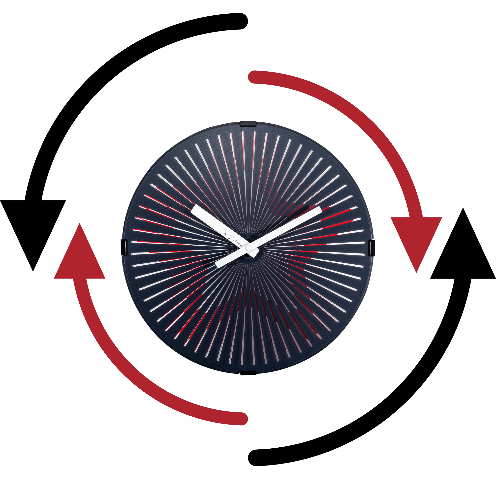 Wall clock-  30 cm - Plastic - Motion clock-  'Motion Star - Red' - Goat Corp