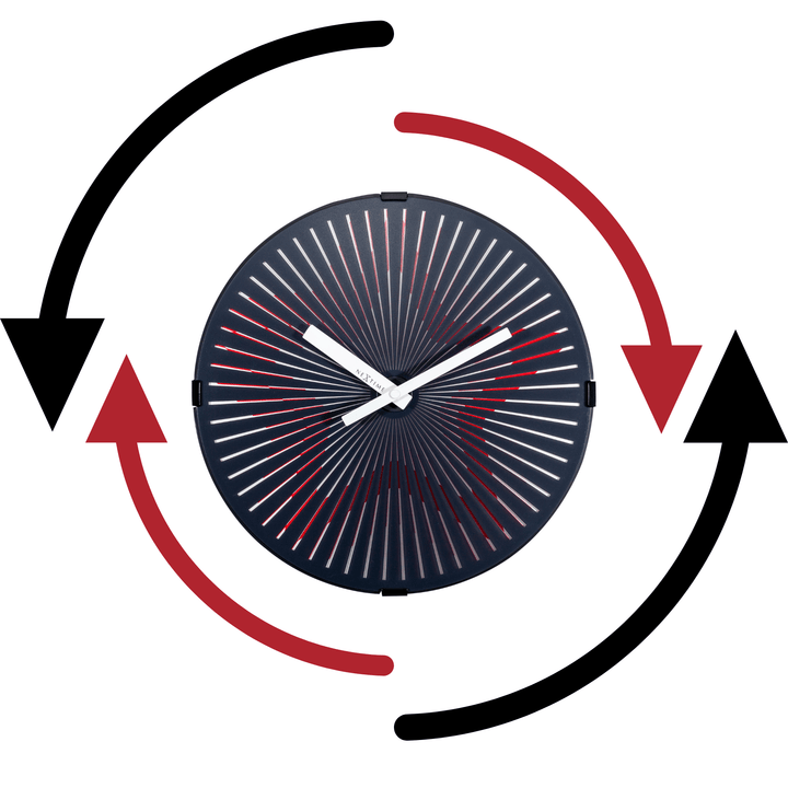 Wall clock-  30 cm - Plastic - Motion clock-  'Motion Star - Red' - Goat Corp
