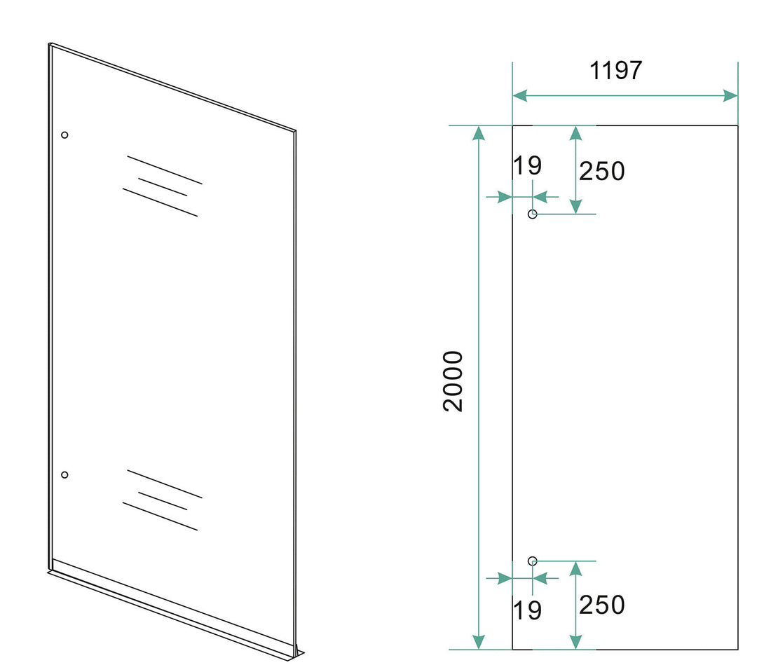 Less inloopdouche 1200 x 2000 x 8 mm nano helder glas/chroom
