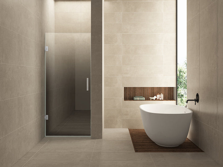 Less nisdeur links 800 x 2000 x 8 mm nano spiegelrook- naar helder glas/chroom