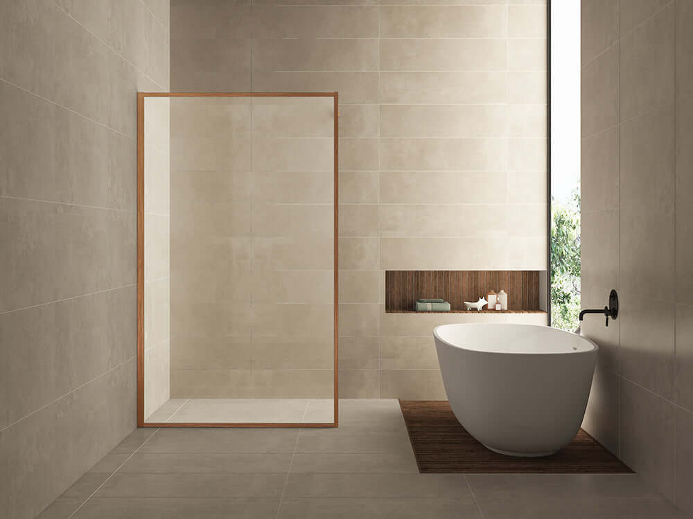 Wiesbaden Vierkante Inloopdouche 100x200 cm 8 mm Nano Coating Helder Glas Geborsteld Brons Koper