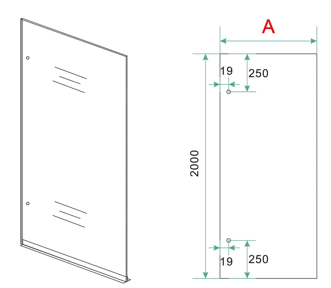 Wiesbaden Less 50x200 cm Inloopdouche met 8 mm Nano Helder Glas Mat Wit