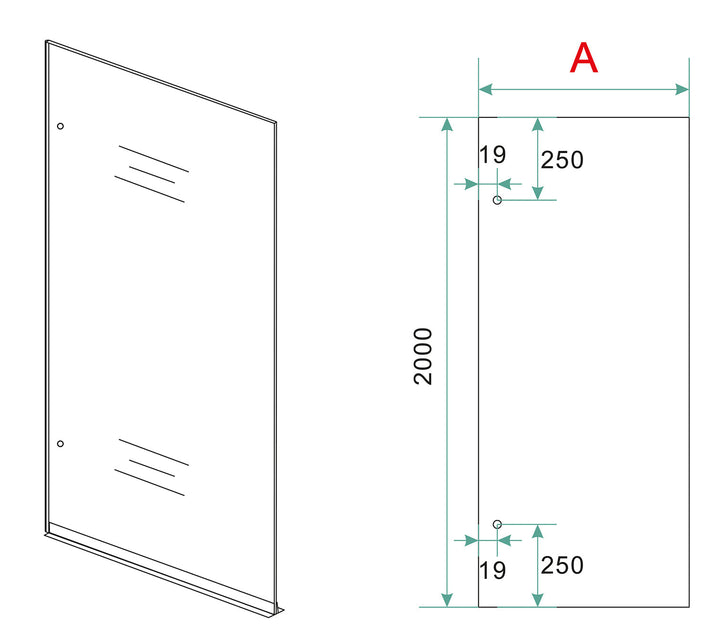Less inloopdouche 700 x 2000 x 8 mm nano helder glas/gunmetal
