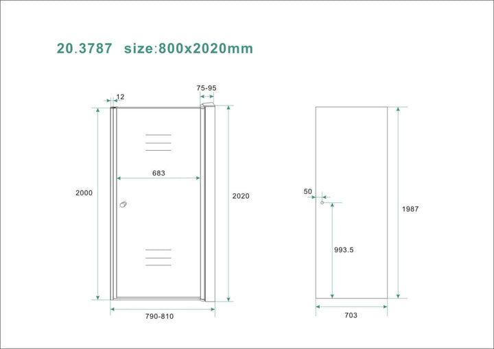Wiesbaden Nisdeur met Rookglas Profiel 80x202 cm 8mm Nano Coating