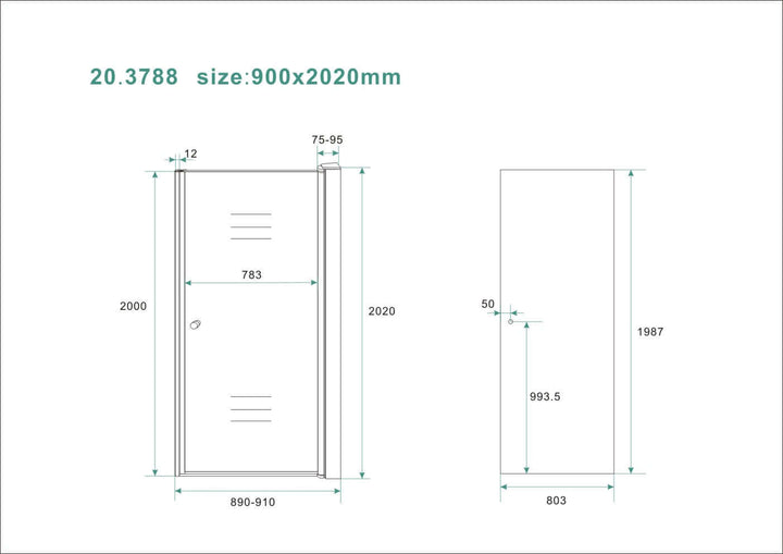 Wiesbaden Nisdeur met Rookglas Profiel 90x202 cm 8mm Nano Coating