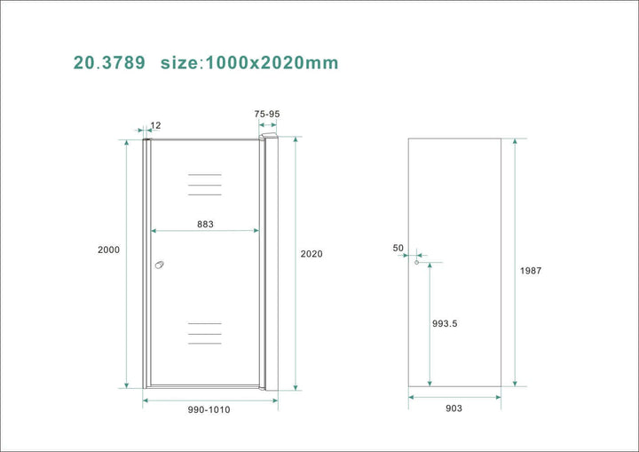 Wiesbaden Nisdeur met Rookglas Profiel 100x202 cm 8mm Nano Coating