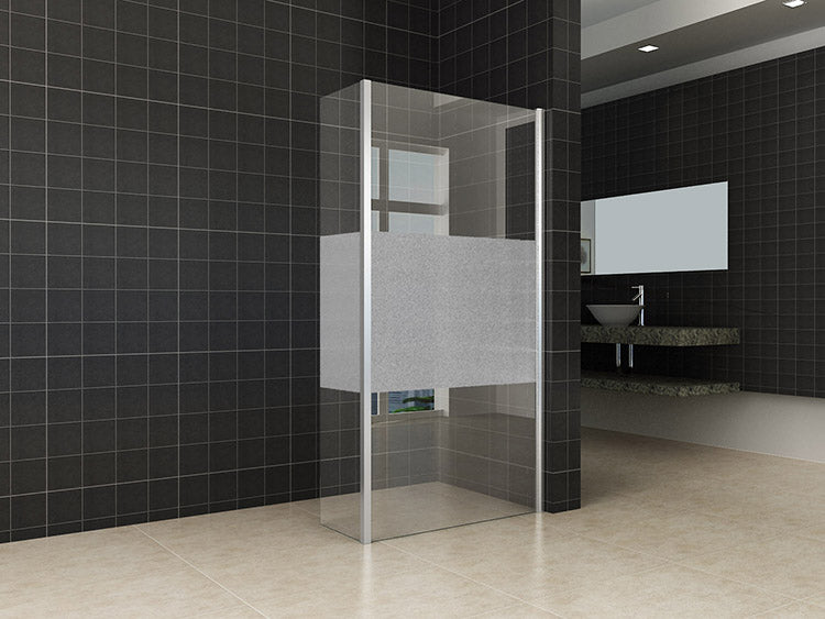 zijwand + hoekprofiel 300x2000 10mm NANO gedeeltelijk matglas