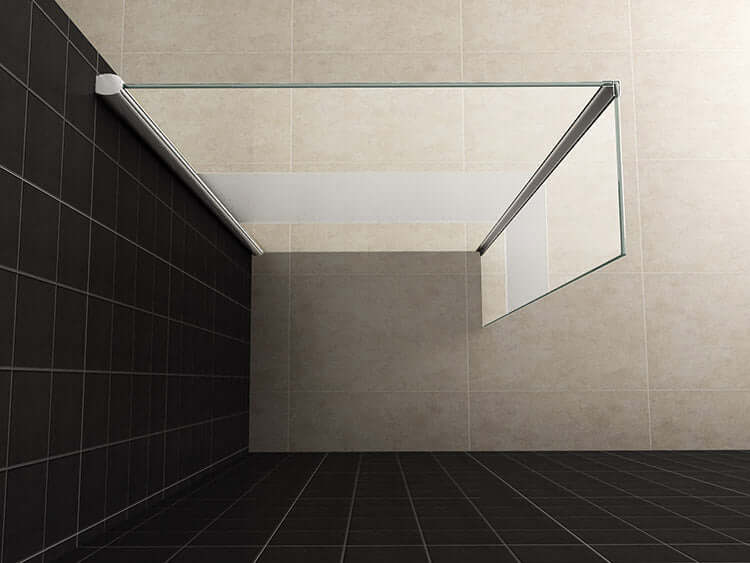 Wiesbaden Zijwand Hoekprofiel met Middenband 40x200 cm 10 mm Nano