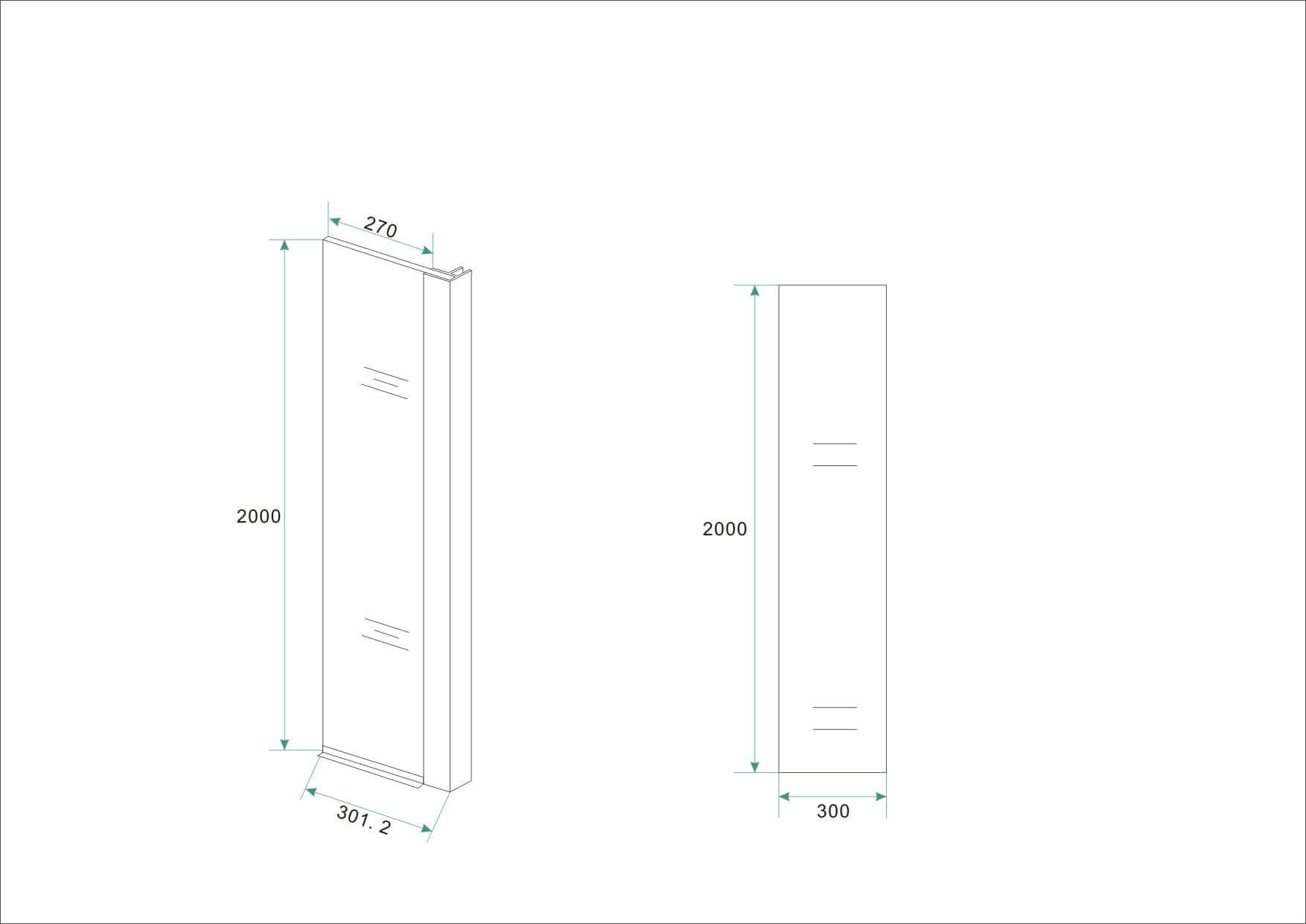 Zijwandinloopdouche Wiesbaden 30X200Cm met 10Mm Nano Coating