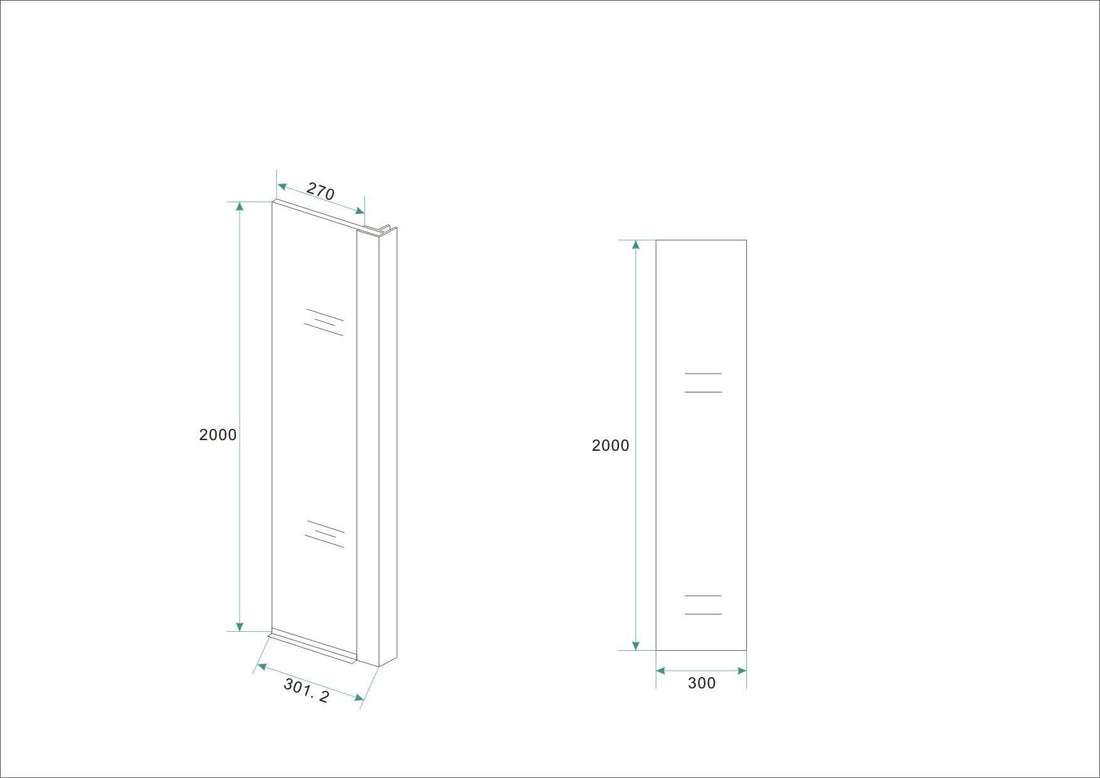 Zijwandinloopdouche Wiesbaden 30X200Cm met 10Mm Nano Coating