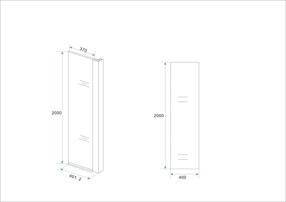Zijwand Hoekprofiel Wiesbaden 40x200 cm 10 mm Nano Coating