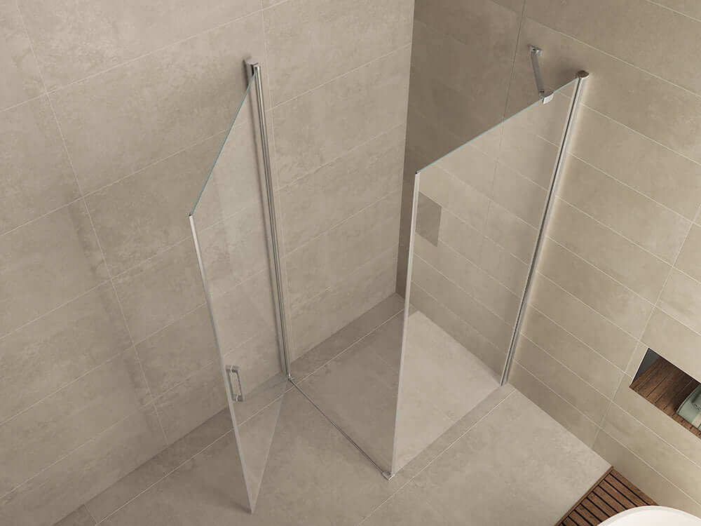 Wiesbaden vierkante douchecabine 1 draaideur 90x90 cm 8 mm nano-coating