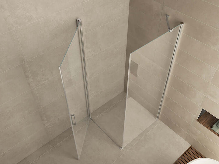 Wiesbaden vierkante douchecabine 1 draaideur 90x90 cm 8 mm nano-coating