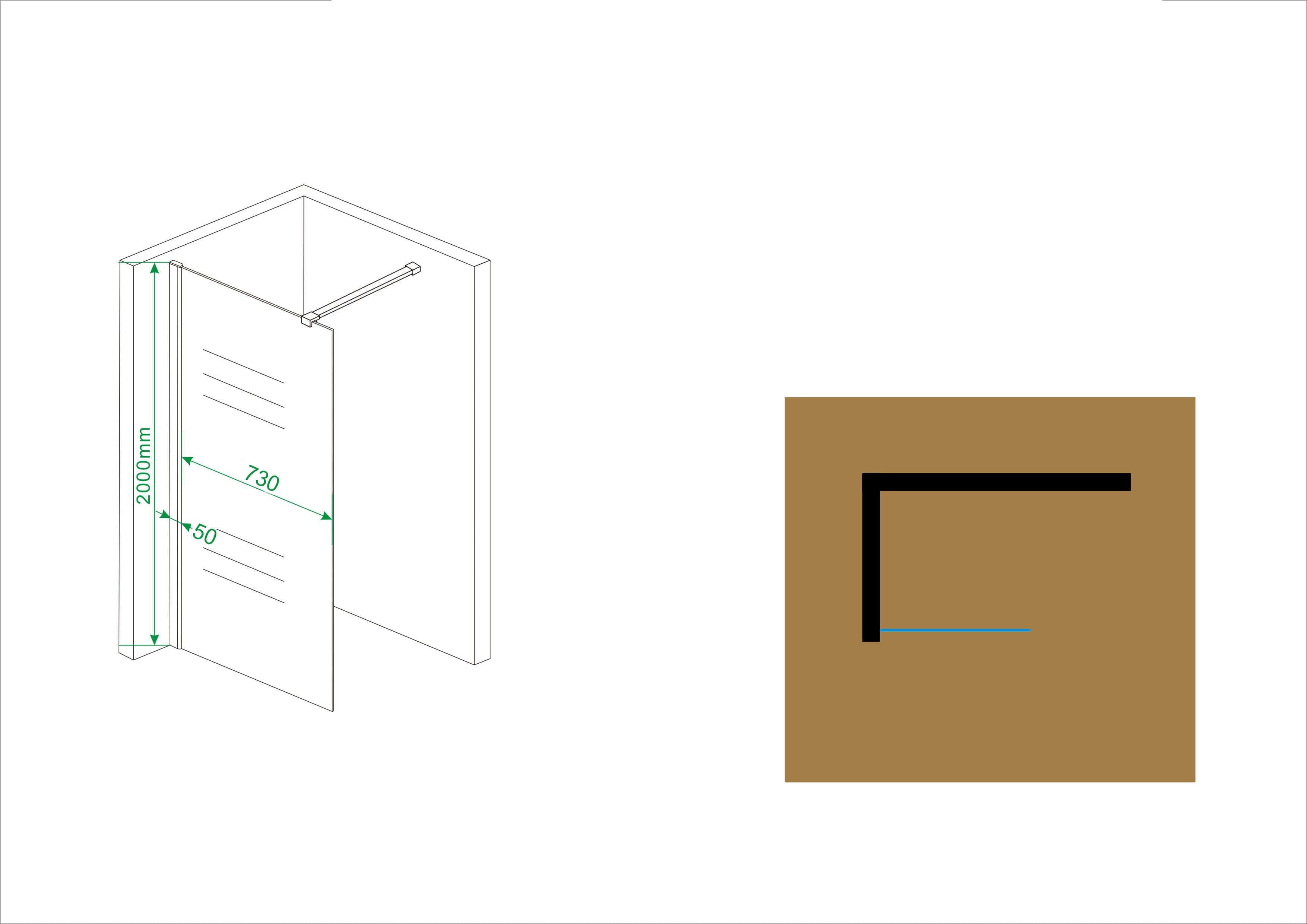 Wiesbaden Inloopdouche met rookglas 80x200 cm, 10 mm nanocoating