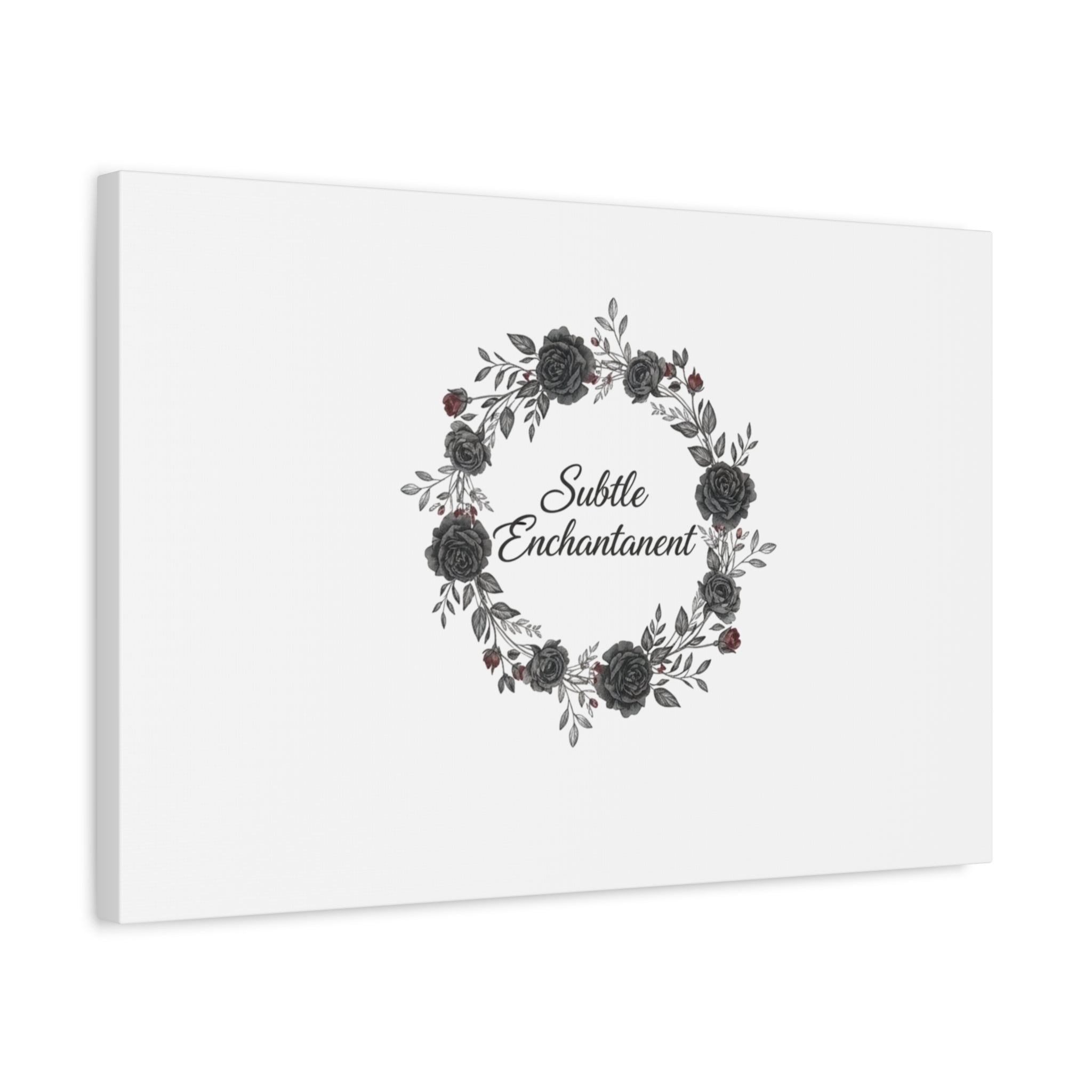 Moon Rose Wreath Canvas, Romantic Gothic Lite, Soft Goth Floral Wall Art