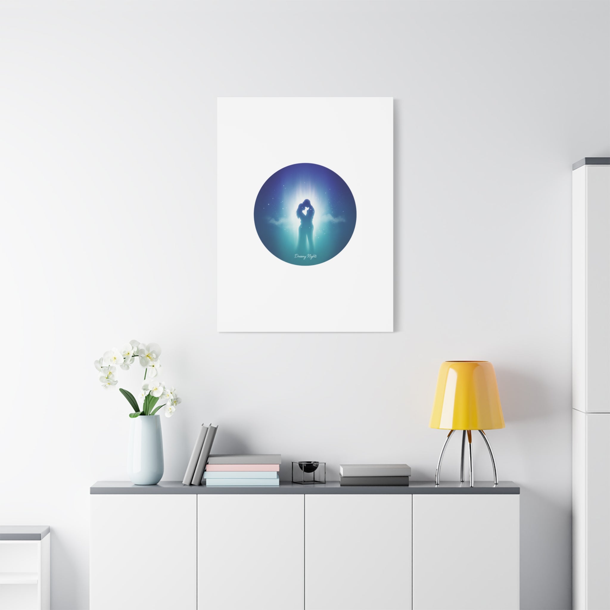 Dreamy Nightscape Canvas | Afterlight Atmospheric Print, Luminous Night Bloom