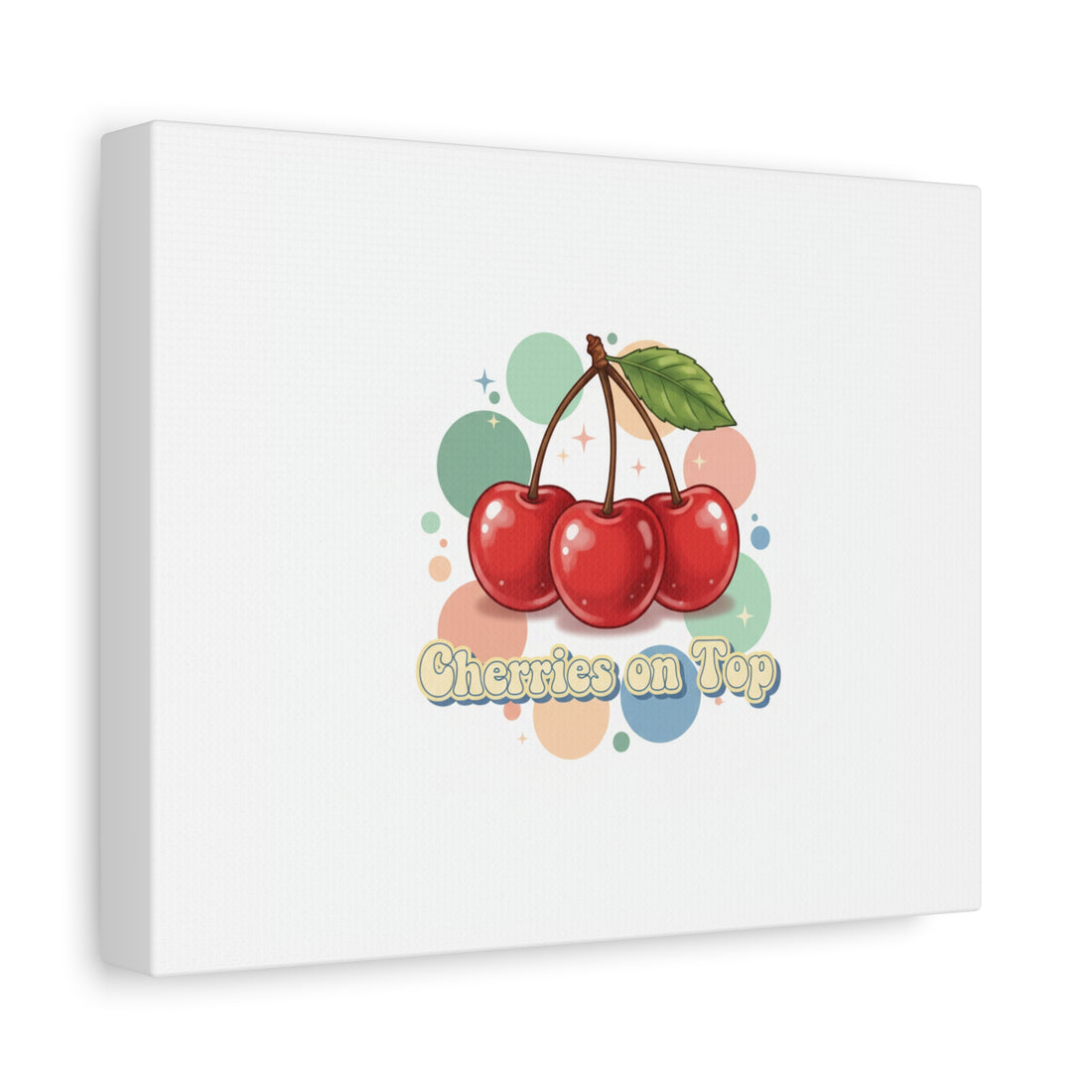 Cherries on Top Canvas | Retro Kawaii Fruit Wall Art