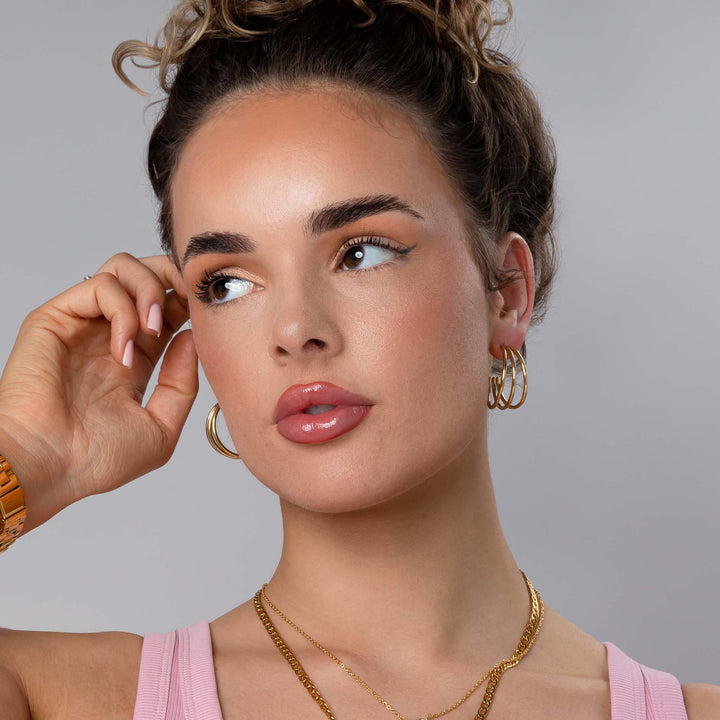 Multilayer earring gold