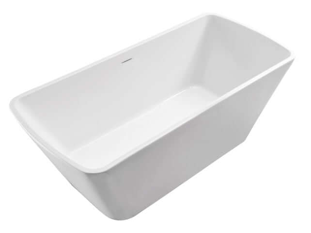 Wiesbaden Larx Vrijstaand Vierkant Acrylbad met Afvoer 170x78 cm Wit