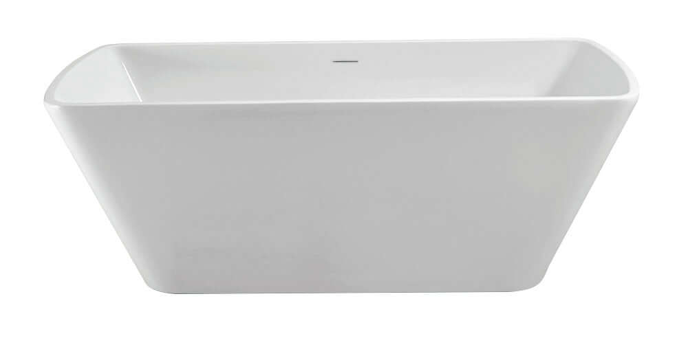 Wiesbaden Larx Vrijstaand Vierkant Acrylbad met Afvoer 170x78 cm Wit