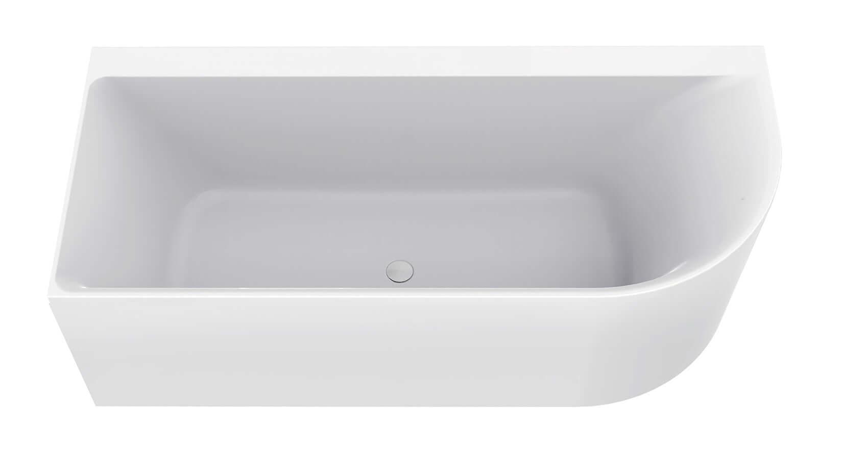 Zenn Hoekbad links Wiesbaden 170X75 cm met afvoer in wit