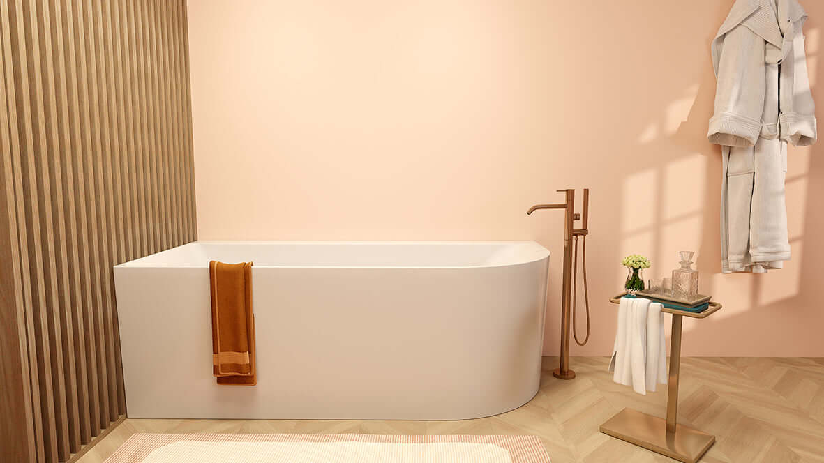 Zenn Hoekbad links Wiesbaden 170X75 cm met afvoer in wit