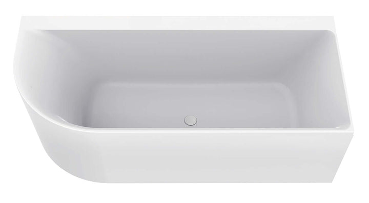 Zenn Hoekbad Wiesbaden Rechts 170x75 cm met Afvoer Wit