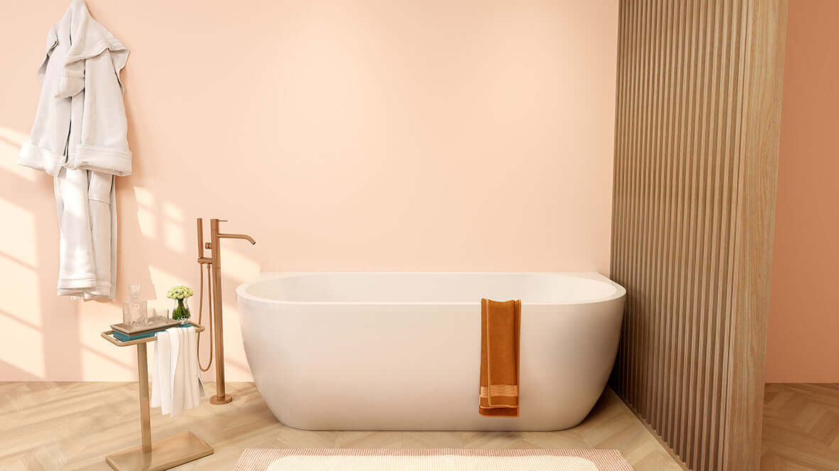 Zenn halfvrijstaand bad Wiesbaden 170X75 cm met afvoer in wit