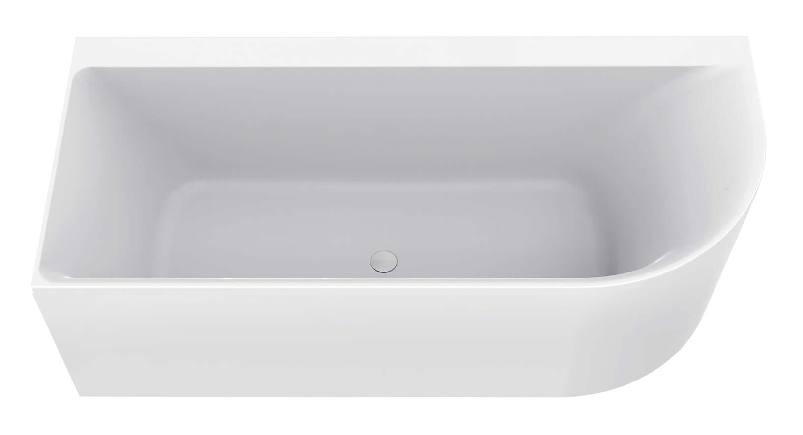 Zenn Hoekbad Wiesbaden Links 180X80 Cm met Afvoer in Wit