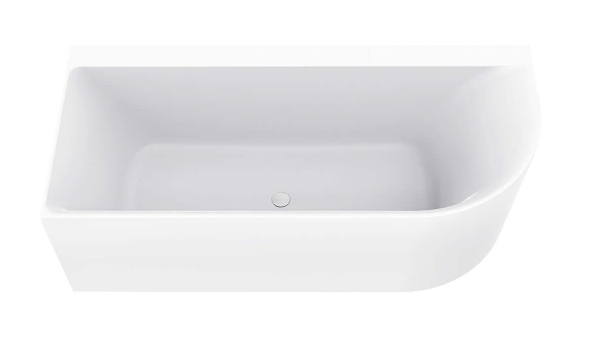 Zenn Hoekbad Wiesbaden Links 180X80 Cm met Afvoer in Mat Wit