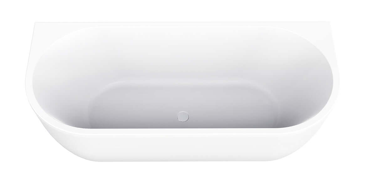 Zenn halfvrijstaand bad Wiesbaden 180X80 cm met afvoer in wit