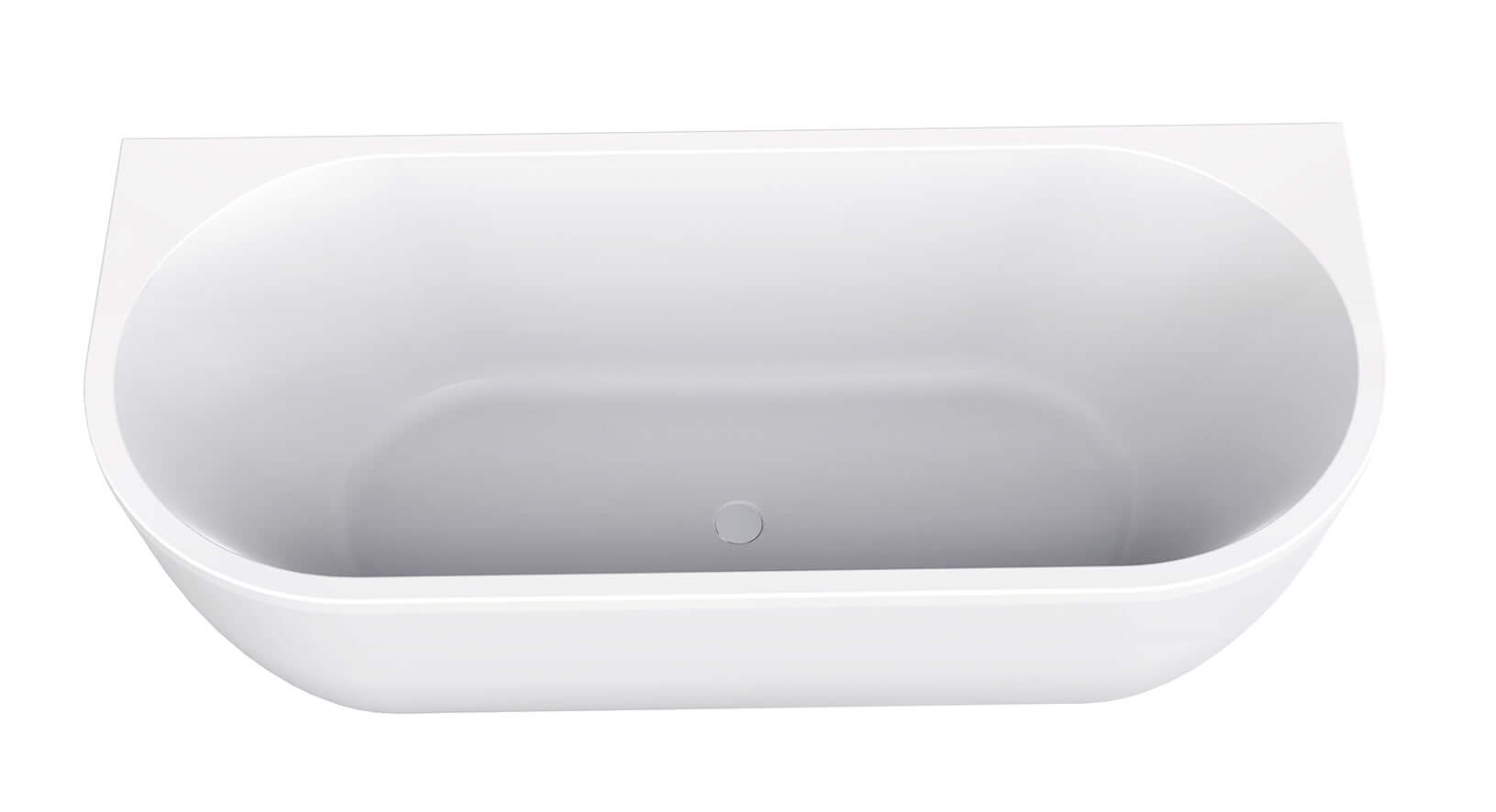 Zenn Halfvrijstaand Bad Wiesbaden 180x80 cm met Afvoer Mat Wit